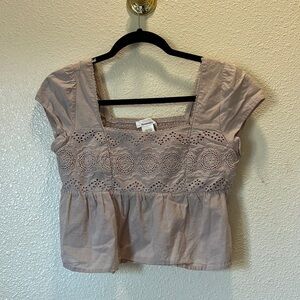 Beige Lace Crop
